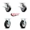 Service Caster 6 Inch Kingpinless Rubber on Aluminum Wheel Caster Brakes 2 Rigid SCC, 2PK SCC-KP30S620-RAR-SLB-2-R-2 - alternate 3